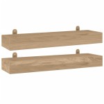vidaXL Rafturi de perete, 2 buc., 60x15x4 cm, lemn masiv de tec