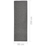 vidaXL Covor de exterior, gri, 80x250 cm, țesătură plată vidaXL Covor de exterior, gri, 80x250 cm, țesătură plată