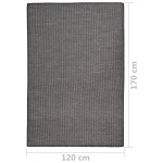 vidaXL Covor de exterior, gri, 120x170 cm, țesătură plată vidaXL Covor de exterior, gri, 120x170 cm, țesătură plată