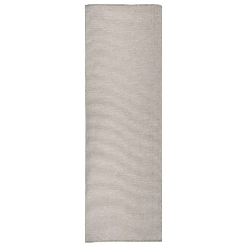 vidaXL Covor de exterior, gri taupe, 80x250 cm, țesătură plată
