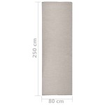 vidaXL Covor de exterior, gri taupe, 80x250 cm, țesătură plată