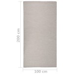 vidaXL Covor de exterior, gri taupe, 100x200 cm, țesătură plată