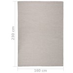 vidaXL Covor de exterior, gri taupe, 160x230 cm, țesătură plată vidaXL Covor de exterior, gri taupe, 160x230 cm, țesătură plată