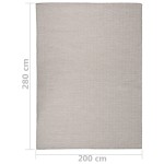 vidaXL Covor de exterior, gri taupe, 200x280 cm, țesătură plată vidaXL Covor de exterior, gri taupe, 200x280 cm, țesătură plată