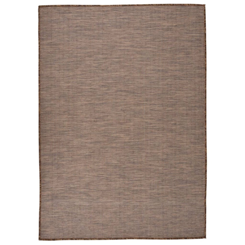 vidaXL Covor de exterior, maro, 140x200 cm, țesătură plată