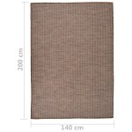 vidaXL Covor de exterior, maro, 140x200 cm, țesătură plată vidaXL Covor de exterior, maro, 140x200 cm, țesătură plată