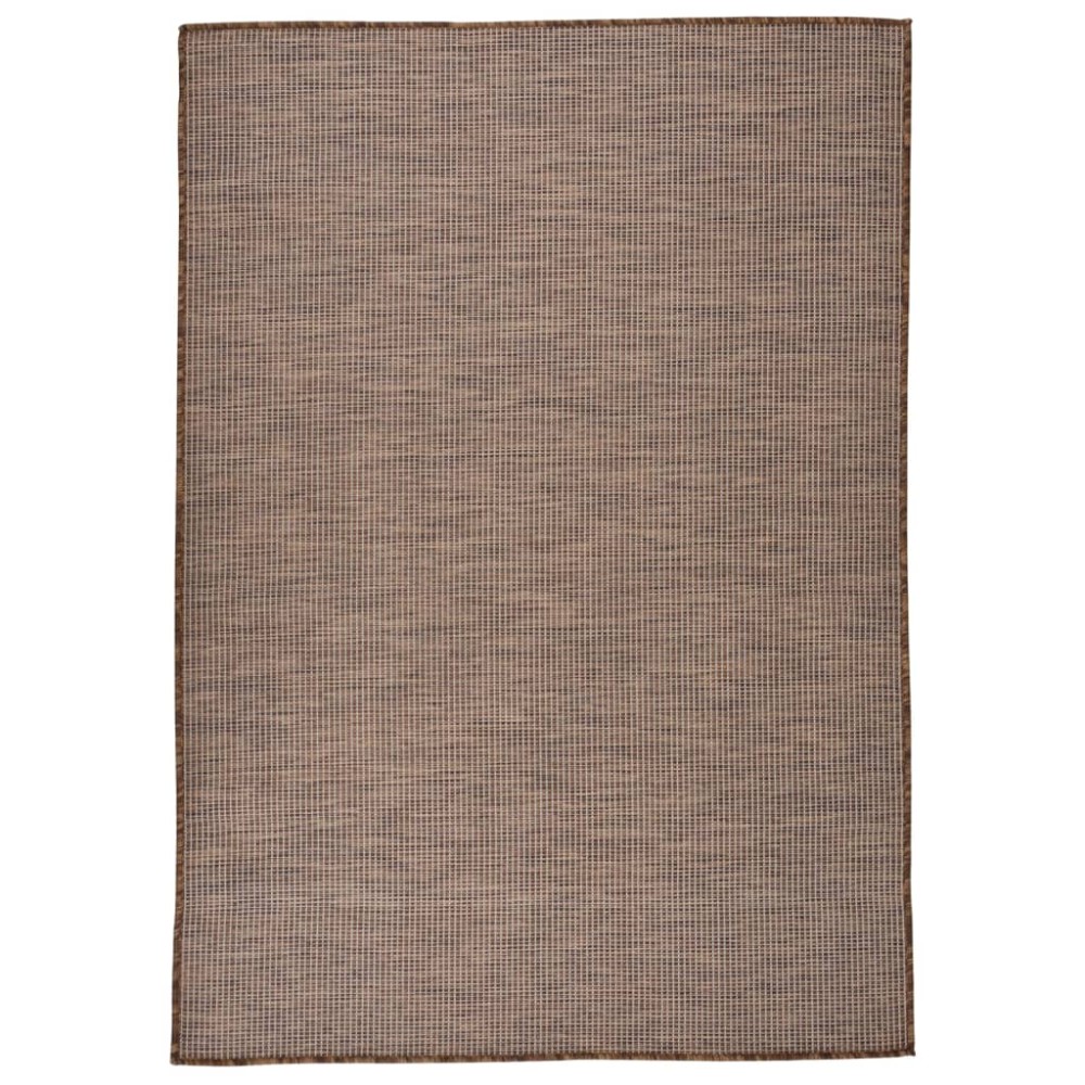 vidaXL Covor de exterior, maro, 160x230 cm, țesătură plată