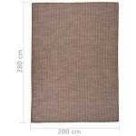 vidaXL Covor de exterior, maro, 200x280 cm, țesătură plată vidaXL Covor de exterior, maro, 200x280 cm, țesătură plată