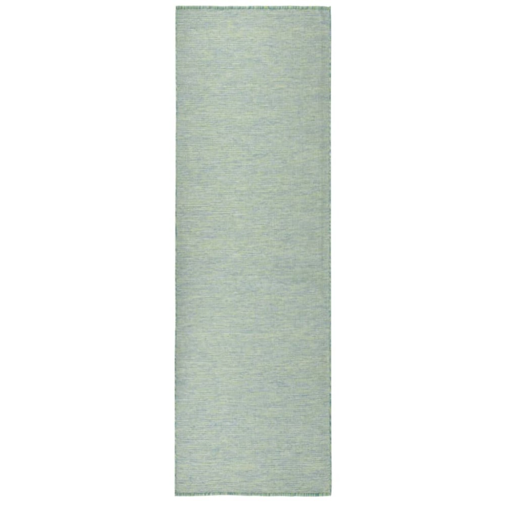 vidaXL Covor de exterior, turcoaz, 80x250 cm, țesătură plată