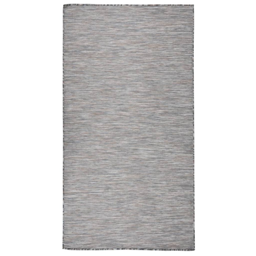 vidaXL Covor de exterior, maro şi albastru, 80x150 cm, țesătură plată