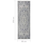 vidaXL Covor de exterior, model albastru, 80x250 cm, țesătură plată vidaXL Covor de exterior, model albastru, 80x250 cm, țesătură plată