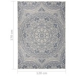 vidaXL Covor de exterior, model albastru, 120x170 cm, țesătură plată