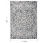 vidaXL Covor de exterior, model albastru, 140x200 cm, țesătură plată vidaXL Covor de exterior, model albastru, 140x200 cm, țesătură plată