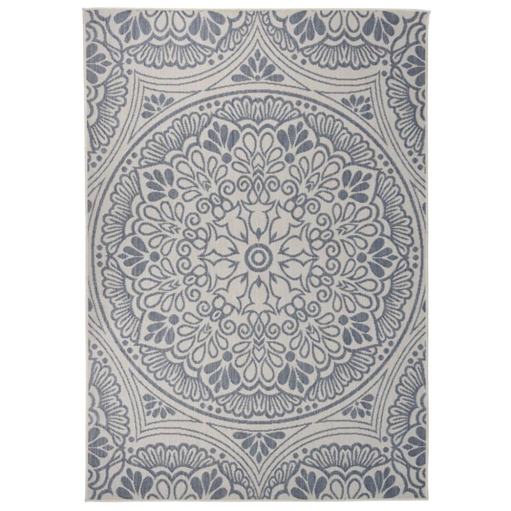 vidaXL Covor de exterior, model albastru, 160x230 cm, țesătură plată