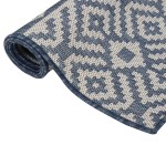 vidaXL Covor de exterior, dungi albastre, 100x200 cm, țesătură plată vidaXL Covor de exterior, dungi albastre, 100x200 cm, țesătură plată