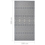 vidaXL Covor de exterior, dungi albastre, 100x200 cm, țesătură plată vidaXL Covor de exterior, dungi albastre, 100x200 cm, țesătură plată