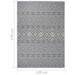 vidaXL Covor de exterior, dungi albastre, 120x170 cm, țesătură plată vidaXL Covor de exterior, dungi albastre, 120x170 cm, țesătură plată