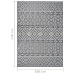 vidaXL Covor de exterior, dungi albastre, 160x230 cm, țesătură plată vidaXL Covor de exterior, dungi albastre, 160x230 cm, țesătură plată