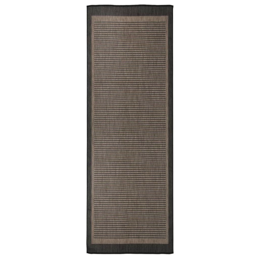 vidaXL Covor de exterior, maro închis, 80x250 cm, țesătură plată
