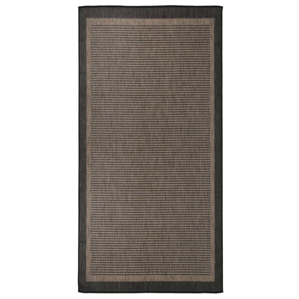 vidaXL Covor de exterior, maro închis, 100x200 cm, țesătură plată