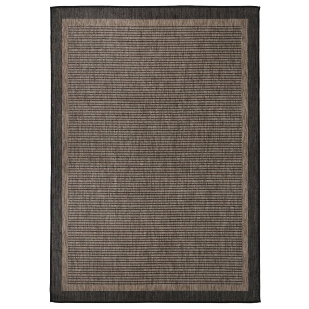 vidaXL Covor de exterior, maro închis, 140x200 cm, țesătură plată