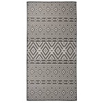 vidaXL Covor de exterior, dungi negre, 100x200 cm, țesătură plată vidaXL Covor de exterior, dungi negre, 100x200 cm, țesătură plată