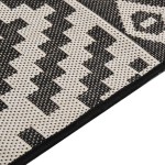 vidaXL Covor de exterior, dungi negre, 100x200 cm, țesătură plată vidaXL Covor de exterior, dungi negre, 100x200 cm, țesătură plată