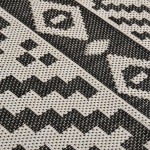 vidaXL Covor de exterior, dungi negre, 140x200 cm, țesătură plată vidaXL Covor de exterior, dungi negre, 140x200 cm, țesătură plată