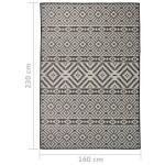 vidaXL Covor de exterior, dungi negre, 160x230 cm, țesătură plată vidaXL Covor de exterior, dungi negre, 160x230 cm, țesătură plată