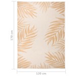 vidaXL Covor de exterior, model frunze, 120x170 cm, țesătură plată vidaXL Covor de exterior, model frunze, 120x170 cm, țesătură plată