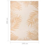 vidaXL Covor de exterior, model frunze, 140x200 cm, țesătură plată vidaXL Covor de exterior, model frunze, 140x200 cm, țesătură plată