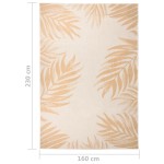vidaXL Covor de exterior, model frunze, 160x230 cm, țesătură plată vidaXL Covor de exterior, model frunze, 160x230 cm, țesătură plată