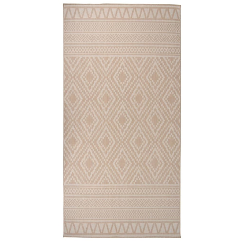 vidaXL Covor de exterior, dungi maro, 100x200 cm, țesătură plată