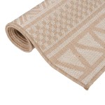 vidaXL Covor de exterior, dungi maro, 100x200 cm, țesătură plată vidaXL Covor de exterior, dungi maro, 100x200 cm, țesătură plată