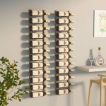 vidaXL Suport sticle de vin de perete, 12 sticle, 2 buc., auriu, fier vidaXL Suport sticle de vin de perete, 12 sticle, 2 buc., auriu, fier