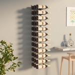 vidaXL Suport sticle de vin montat pe perete, 36 sticle, alb, fier vidaXL Suport sticle de vin montat pe perete, 36 sticle, alb, fier