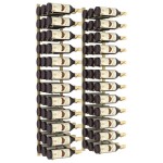 vidaXL Suport sticle de vin de perete, 36 sticle, 2 buc., auriu, fier
