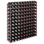 vidaXL Suport sticle de vin, 120 sticle, maro, lemn masiv de pin vidaXL Suport sticle de vin, 120 sticle, maro, lemn masiv de pin