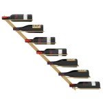 vidaXL Suport sticle de vin, de perete, 7 sticle, auriu, metal