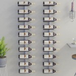 vidaXL Suport sticle de vin, de perete, 10 sticle, 2 buc., alb, metal vidaXL Suport sticle de vin, de perete, 10 sticle, 2 buc., alb, metal