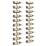 vidaXL Suport sticle de vin, de perete, 10 sticle, 2 buc, auriu, metal vidaXL Suport sticle de vin, de perete, 10 sticle, 2 buc, auriu, metal
