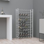 vidaXL Suport sticle de vin pentru 72 sticle,alb, metal vidaXL Suport sticle de vin pentru 72 sticle,alb, metal