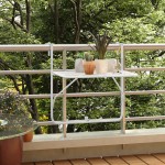 vidaXL Masă de balcon, alb, 60x40 cm, oțel vidaXL Masă de balcon, alb, 60x40 cm, oțel