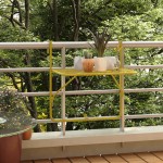 vidaXL Masă de balcon, auriu, 60x40 cm, oțel vidaXL Masă de balcon, auriu, 60x40 cm, oțel