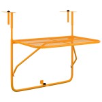 vidaXL Masă de balcon, galben, 60x40 cm, oțel vidaXL Masă de balcon, galben, 60x40 cm, oțel