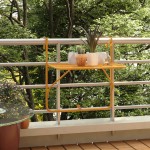vidaXL Masă de balcon, galben, 60x40 cm, oțel vidaXL Masă de balcon, galben, 60x40 cm, oțel