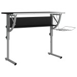 vidaXL Birou Craft negru & gri 110x53x(58-87) cm lemn prelucrat & oțel vidaXL Birou Craft negru & gri 110x53x(58-87) cm lemn prelucrat & oțel