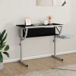 vidaXL Birou Craft negru & gri 110x53x(58-87) cm lemn prelucrat & oțel vidaXL Birou Craft negru & gri 110x53x(58-87) cm lemn prelucrat & oțel