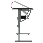 vidaXL Birou Craft negru & gri 110x53x(58-87) cm lemn prelucrat & oțel vidaXL Birou Craft negru & gri 110x53x(58-87) cm lemn prelucrat & oțel