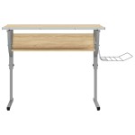 vidaXL Birou stejar sonoma & gri 110x53x(58-87) cm lemn prelucrat&oțel
